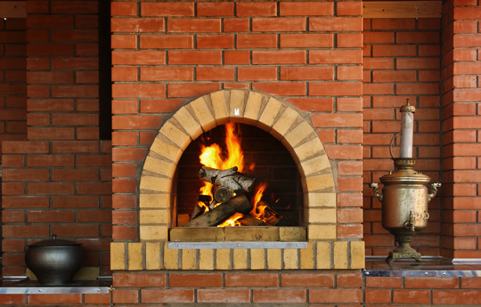 Clean Sandstone Fireplace