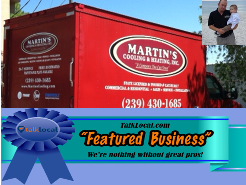Martin’s Cooling and Heating, Inc. is TalkLocal’s Featured Business for February Martin’s Cooling and Heating, Inc. is TalkLocal’s Featured Business for February